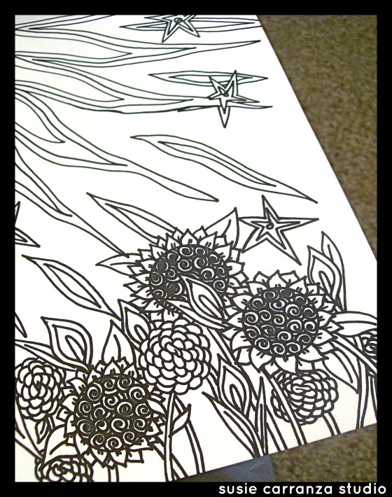 black&whiteflowerdrawingWM