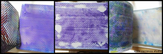shelf liner on Gelli plate