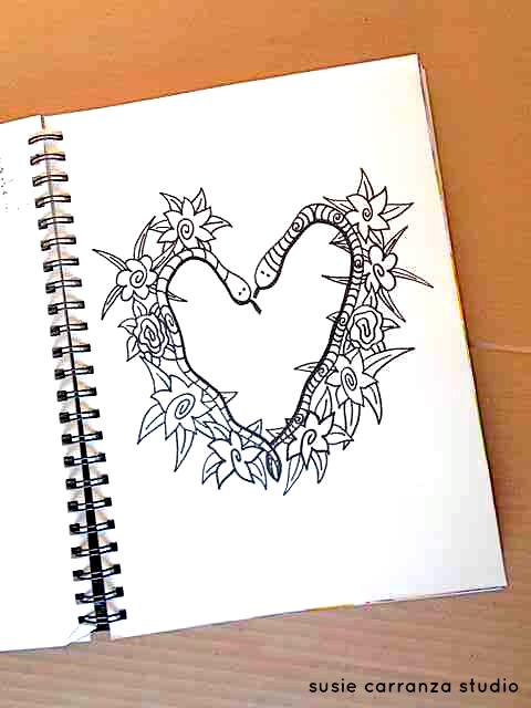 snakes making a heart