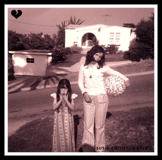 me & my sister patty at our old house