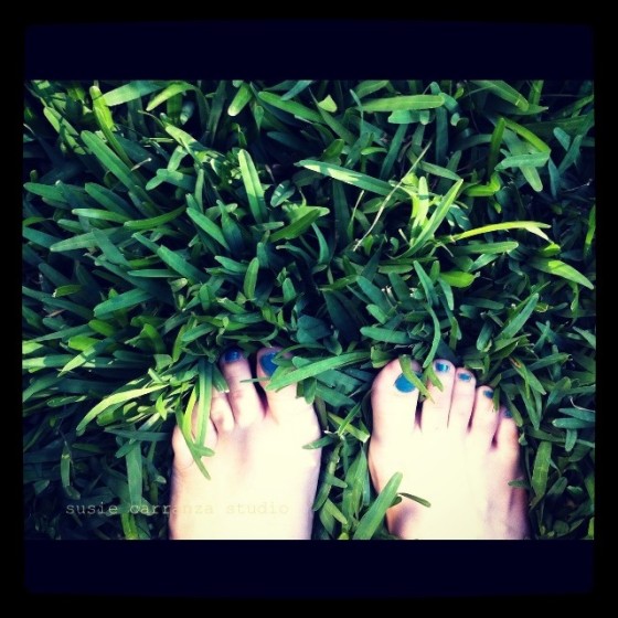bare feet in grass