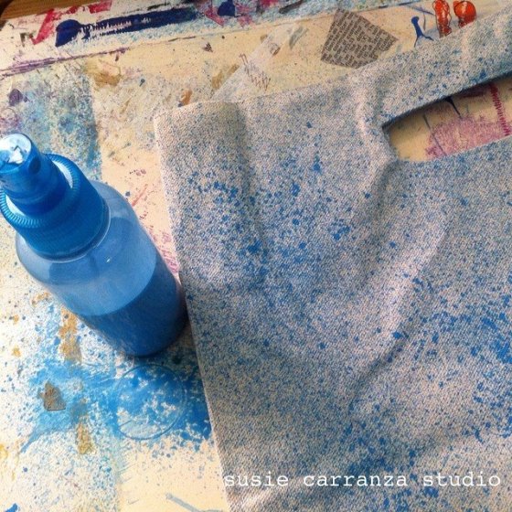 spraypainted tote bag, WIP