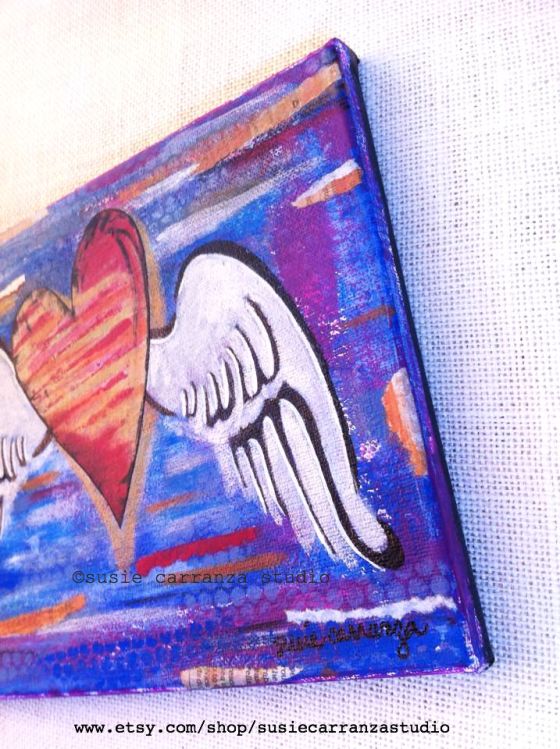 heart with wings: original canvas