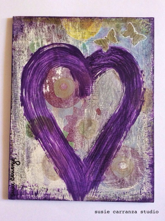 Day 5: "For Patty", mixed media on 7" X 9" hardboard.