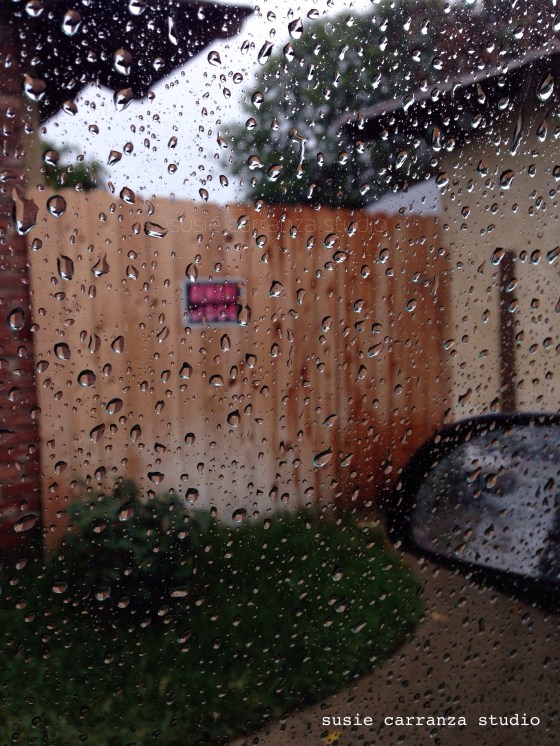 sat in my parked car, in my pjs, and enjoyed the rain...
