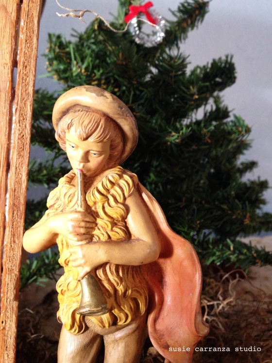 several other figures have found their way into nativity scene, like this flute player...