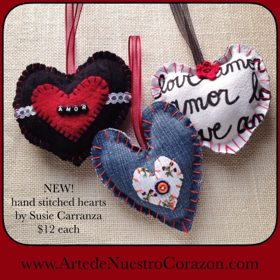 new hand stitched ornaments available at www.ArtedeNuestroCorazon.com 