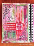 "fiery" journal page (Balzer Designs face stencil) - susie carranza studio