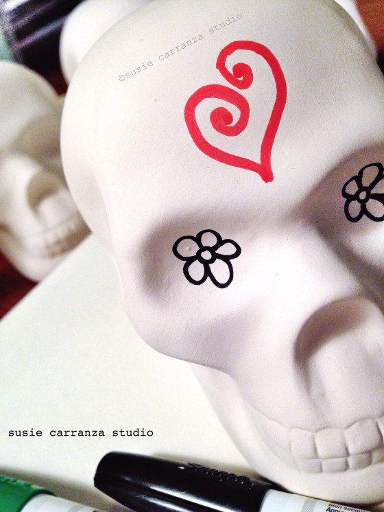 doodled heart & flower eyes...