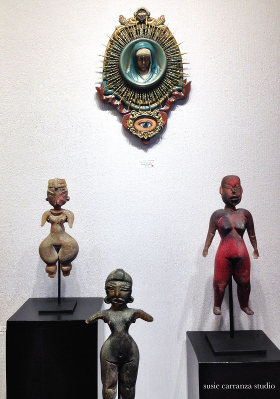 assemblage art (on wall) by Emily Costello - susie carranza studio