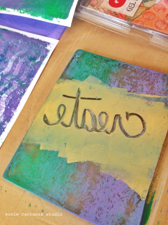 remember to write words backwards on your Gelli Plate! 
