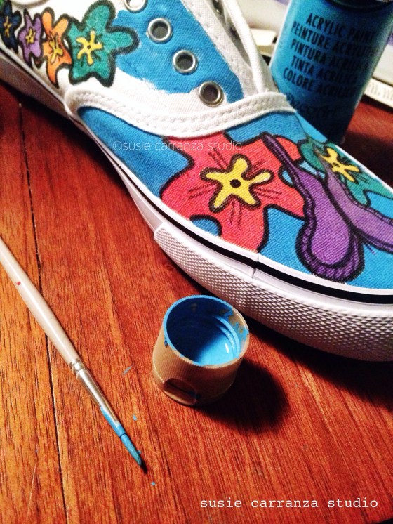 Sarah loves blue, so we decided to change the background from white to blue...