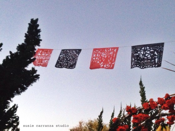 Papel picado at San Gabriel Mission Cemetery - susie carranza studio