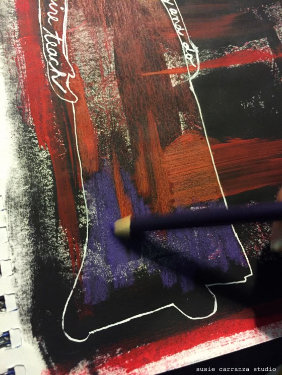 colored pencils add lots of dimension and texture...