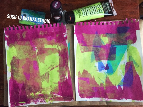 preparing art journal background - susie carranza studio 