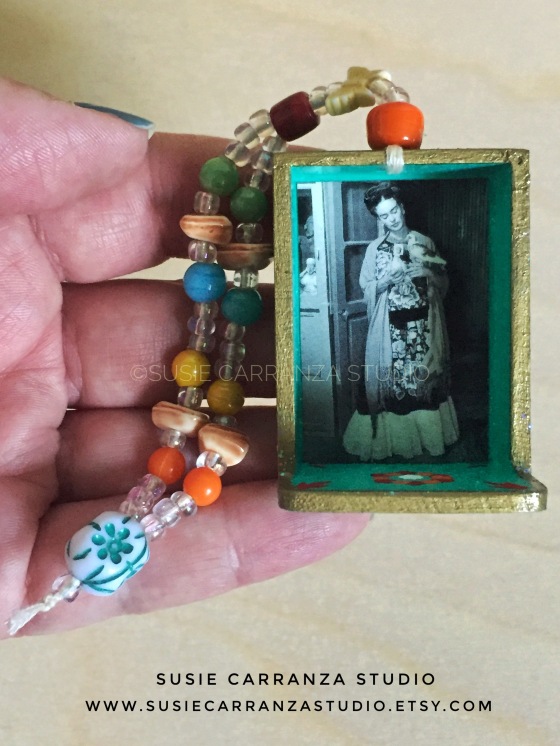 Mini Hand-beaded Frida Kahlo Ornament - Susie Carranza Studio 