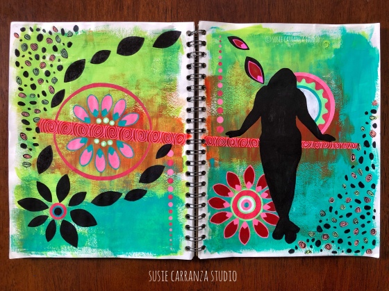 art journal pages, March 2020